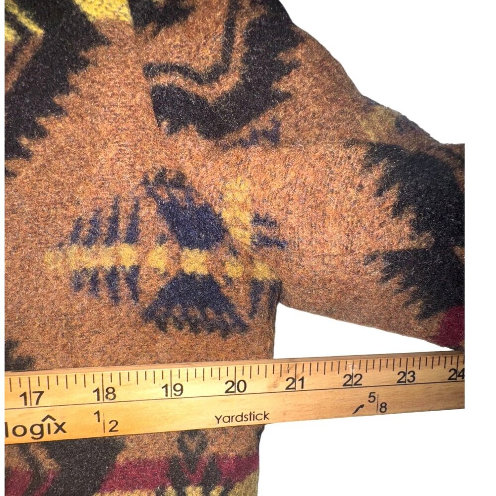 Rafaella Womens Southwestern Style Jacket M Wool Blend Button Front - Picture 8 of 8